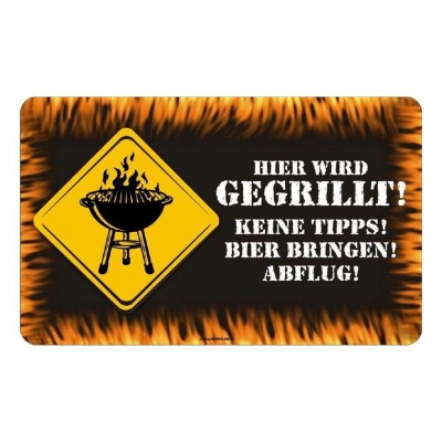 Frühstücksbrettchen Brotzeitbrettchen - Hier wird gegrillt ...