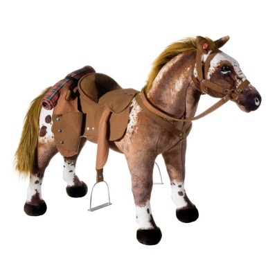 Stehpferd Cowboy 80cm braun weiß