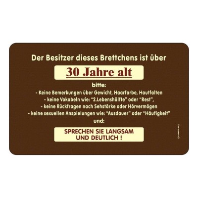 Frühstücksbrettchen Brett - Besitzer über 30 Jahre