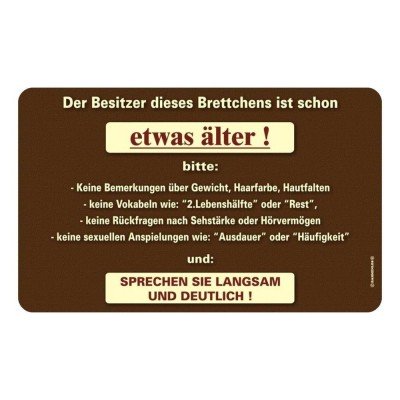Frühstücksbrettchen Brotzeit - Besitzer ist etwas älter