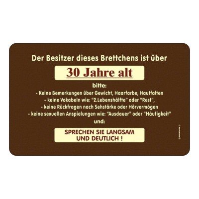 Frühstücksbrettchen Brett - Besitzer über 30 Jahre