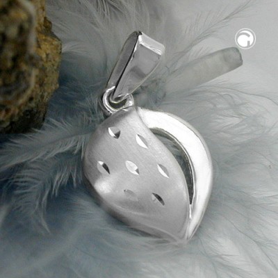 Anhänger Herz matt-diamantiert glänzend 925 Sterlingsilber
