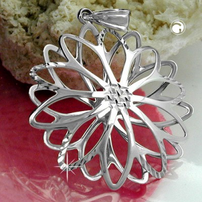 Anhänger Blume rhodiniert 925 Sterlingsilber
