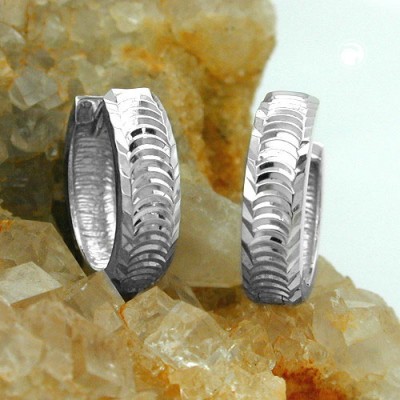Creolen Ohrringe diamantiert rhodiniert 925 Sterlingsilber