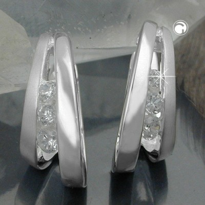 Creolen Ohrringe Zirkonia 925 Sterlingsilber