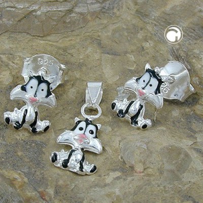 Set Sylvester Ohrstecker Anhänger 925 Sterlingsilber