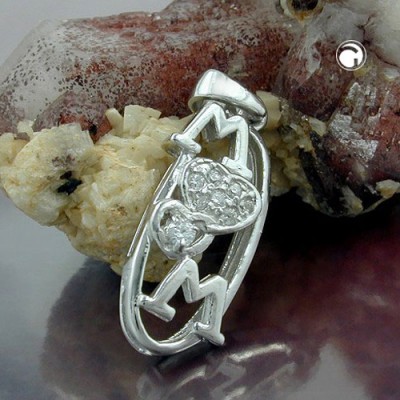 Anhänger MOM Zirkonia 925 Sterlingsilber