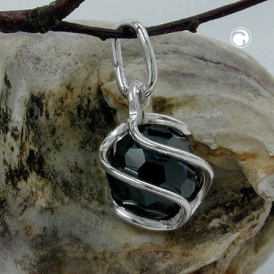 Anhänger Zirkonia schwarz 925 Sterlingsilber