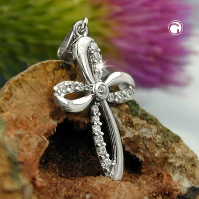 Anhänger Kreuz mit Zirkonias 925 Sterlingsilber