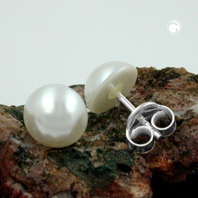 Ohrstecker 8mm Perle Imitat 925 Sterlingsilber