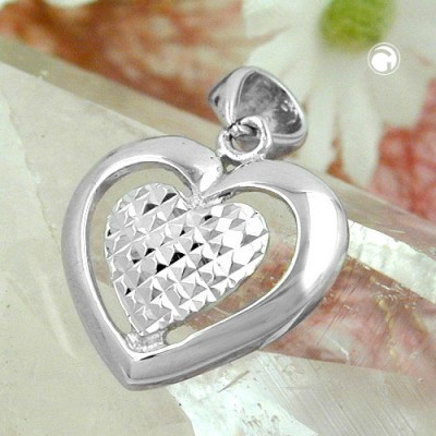 Anhänger Herz diamantiert 925 Sterlingsilber