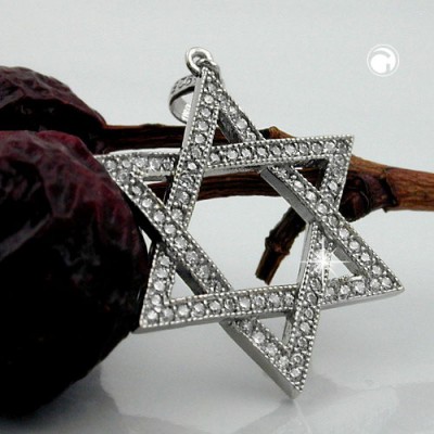 Anhänger David-Stern Zirkonia 925 Sterlingsilber