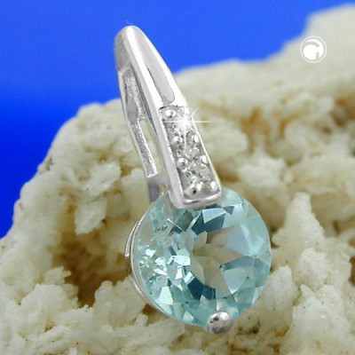 Anhänger Blautopas Zirkonia 925 Sterlingsilber