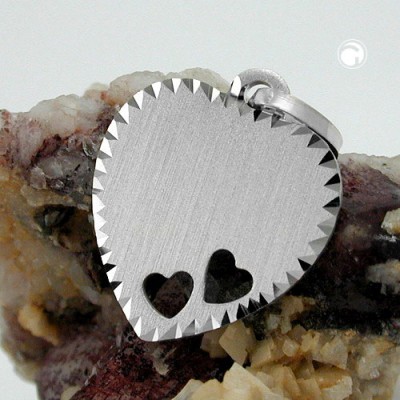 Anhänger Gravurplatte Herz 925 Sterlingsilber