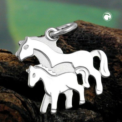Anhänger Pferdepaar 925 Sterlingsilber