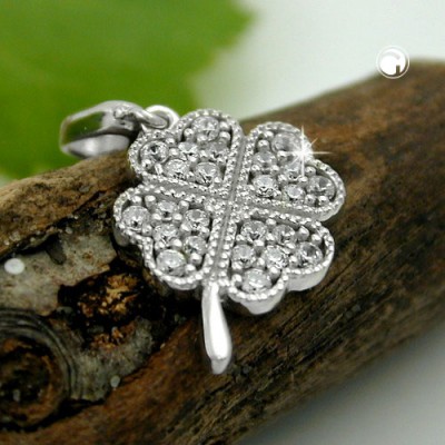 Anhänger Kleeblatt Zirkonias 925 Sterlingsilber