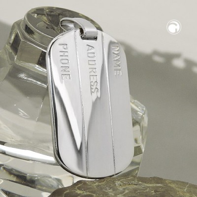 Anhänger Gravur Erkennungsmarke 925 Sterlingsilber