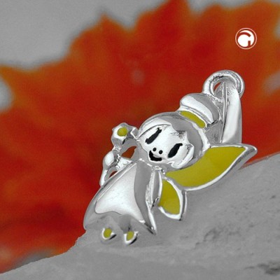 Anhänger Elfe gelb-schwarz 925 Sterlingsilber