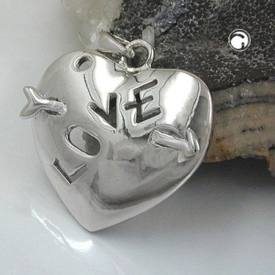 Anhänger Herz mit Pfeil Love 925 Sterlingsilber