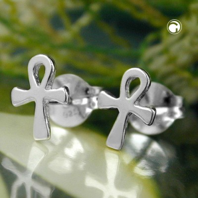 Ohrstecker Kreuz m Schlaufe 925 Sterlingsilber