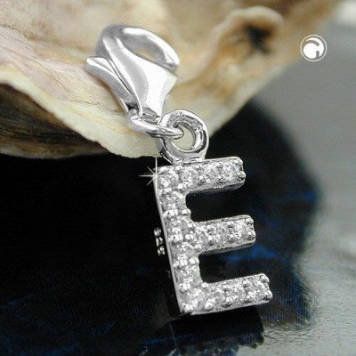 Anhänger Charm Buchstabe E 925 Sterlingsilber
