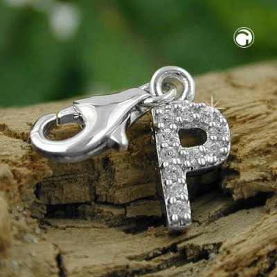 Anhänger Charm Buchstabe P 925 Sterlingsilber