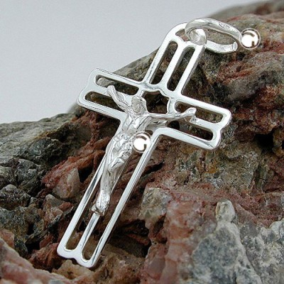 Anhänger Kreuz mit Jesus 925 Sterlingsilber