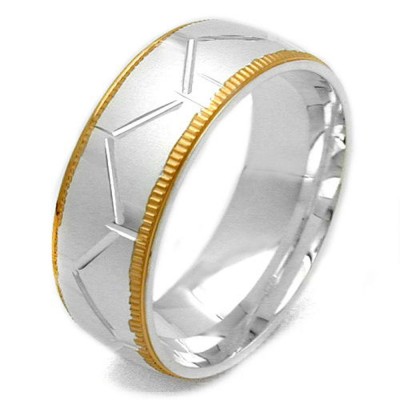 Ring matt bicolor Wabenmuster 925 Silber