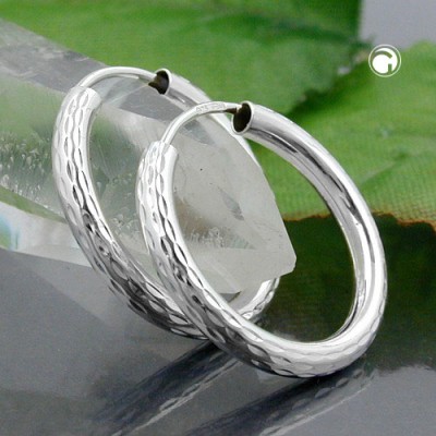 Creolen Ohrringe 20mm diamantiert 925 Sterlingsilber