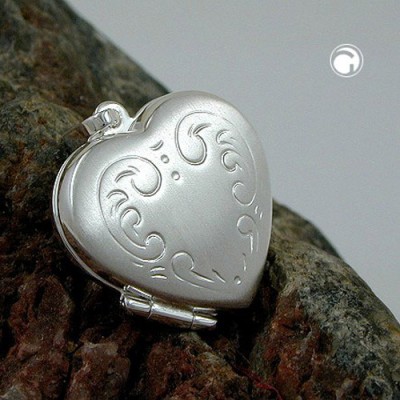 Anhänger Herz-Medaillon diamantiert 925 Sterlingsilber