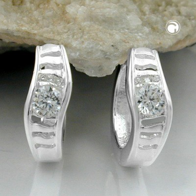Creolen Ohrringe mit Zirkonia 925 Sterlingsilber