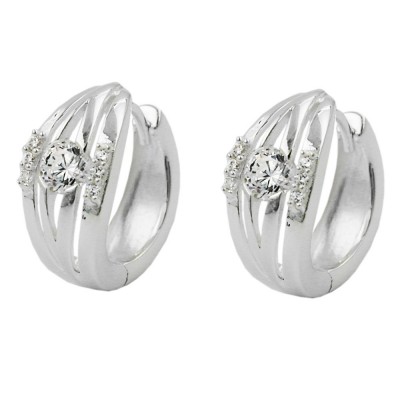 Creolen Ohrringe mit Zirkonia 925 Sterlingsilber
