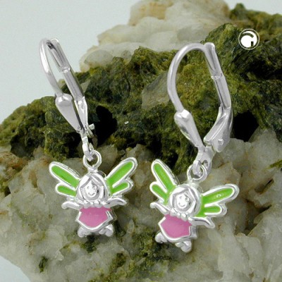 Ohrring lustige Elfe farbig 925 Sterlingsilber