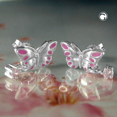 Ohrstecker Schmetterling pink 925 Sterlingsilber