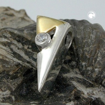 Anhänger Zirkonia bicolor glänzend 925 Sterlingsilber