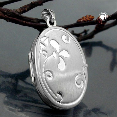 Anhänger Medaillon oval 925 Sterlingsilber