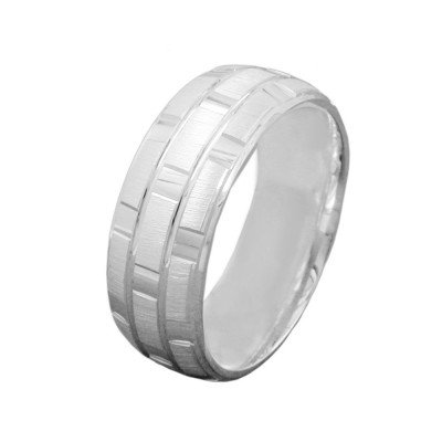 Ring matt-glänzend kariert 925 Silber