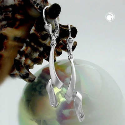 Ohrring Spirale mit Zirkonia 925 Sterlingsilber