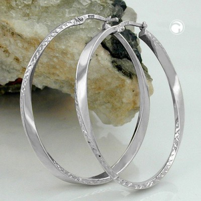 Creolen Ohrringe oval geschwungen 925 Sterlingsilber