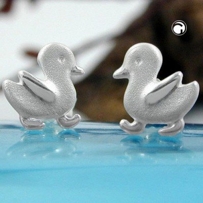 Ohrstecker Enten matt-glänzend 925 Sterlingsilber