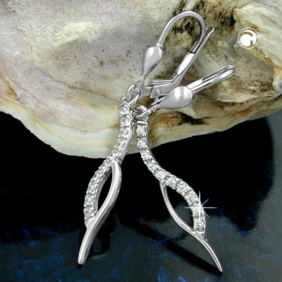 Ohrring Zirkonia rhodiniert 925 Sterlingsilber