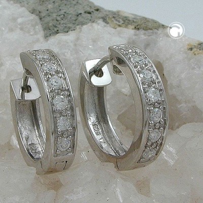 Creolen Ohrringe 7x Zirkonia 925 Sterlingsilber