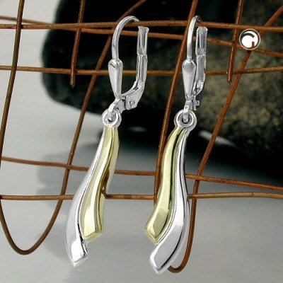 Ohrring bicolor 925 Sterlingsilber