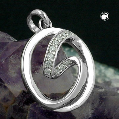Anhänger Kreis mit Zirkonia 925 Sterlingsilber