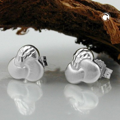 Ohrstecker mattiert mit Schliff 925 Sterlingsilber