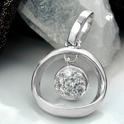 Anhänger Zirkonia rhodiniert 925 Sterlingsilber