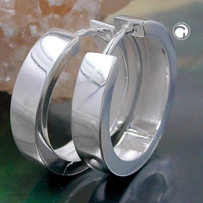 Creolen Ohrringe 17x4mm KlappCreolen Ohrringe 925 Sterlingsilber