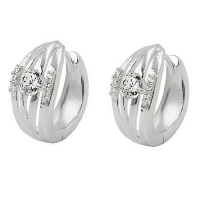 Creolen Ohrringe mit Zirkonia 925 Sterlingsilber