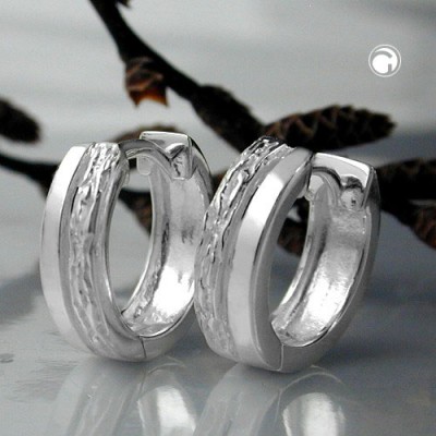 Creolen Ohrringe mit Klappscharnier 925 Sterlingsilber