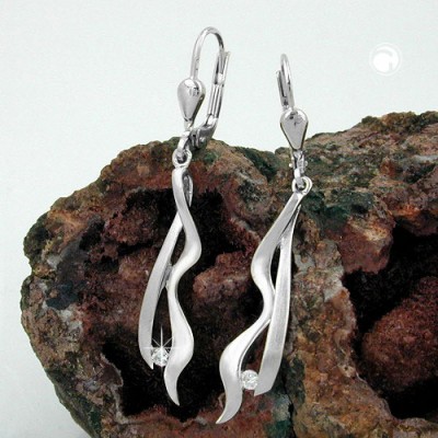 Ohrring Zirkonia rhodiniert 925 Sterlingsilber